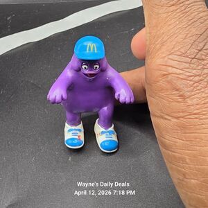 Vintage 1990 McDonald’s Grimace Happy Meal Toy Figure w/ Hat – Classic Character